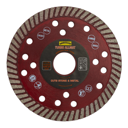 Sealey Ø115 x Ø22mm Turbo Allmat Diamond Blade WDTA115