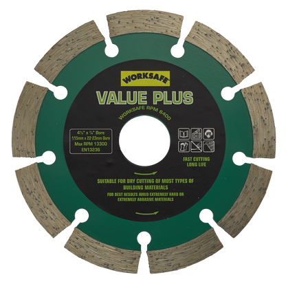 Sealey Ø115 x 22mm Value Plus Diamond Blade WDVP115