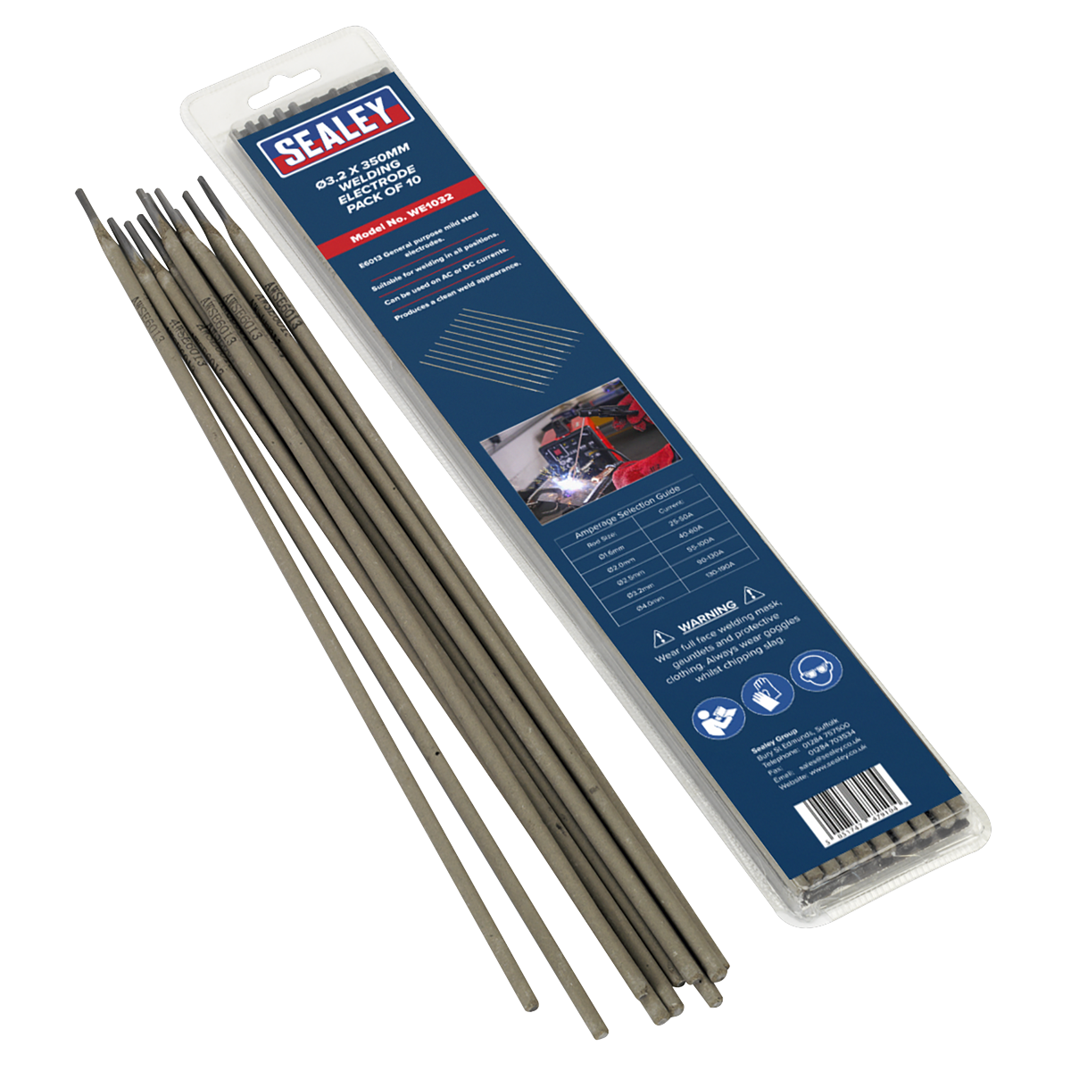 Sealey Ø3.2 x 350mm Welding Electrode - Pack of 10 WE1032