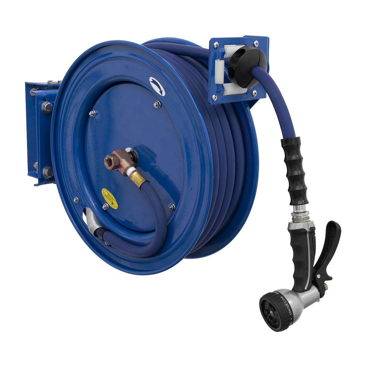 Sealey 15m Heavy-Duty Retractable Water Hose Reel Ø13mm ID Rubber Hose WHR1512