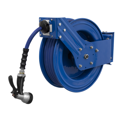 Sealey 15m Heavy-Duty Retractable Water Hose Reel Ø13mm ID Rubber Hose WHR1512