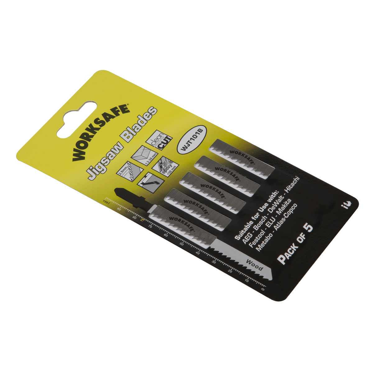 Sealey 75mm 10tpi Jigsaw Blade Wood & Plastics - Pack of 5 WJT101B