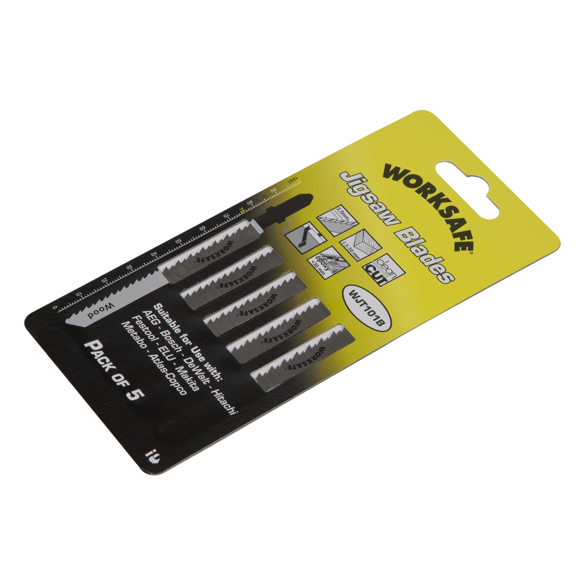 Sealey 75mm 10tpi Jigsaw Blade Wood & Plastics - Pack of 5 WJT101B