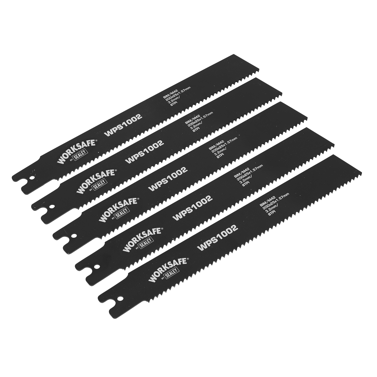 Sealey 200 x 25 x 1.7mm 8tpi Pipe Saw Blade - Pack of 5 WPS1002