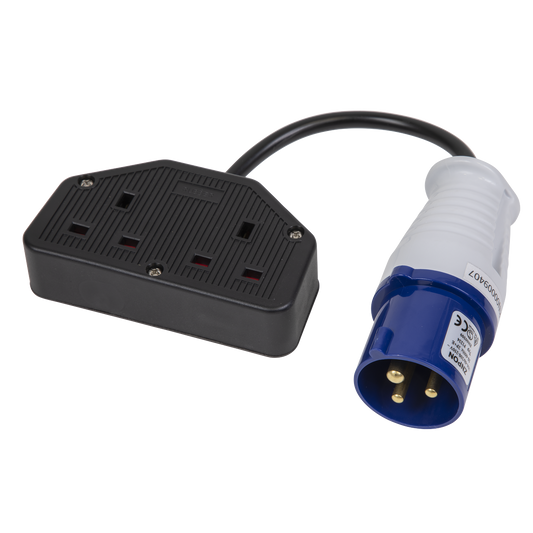 Sealey 16A/13A Trailing Twin Socket & Cable Set WPS16132