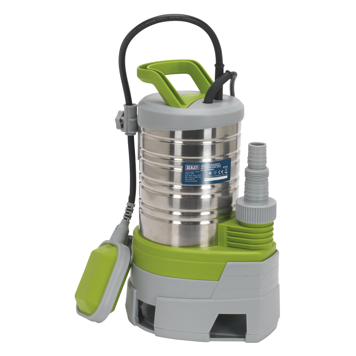 Sealey 225L/min Automatic Stainless Submersible Dirty Water Pump WPS225P