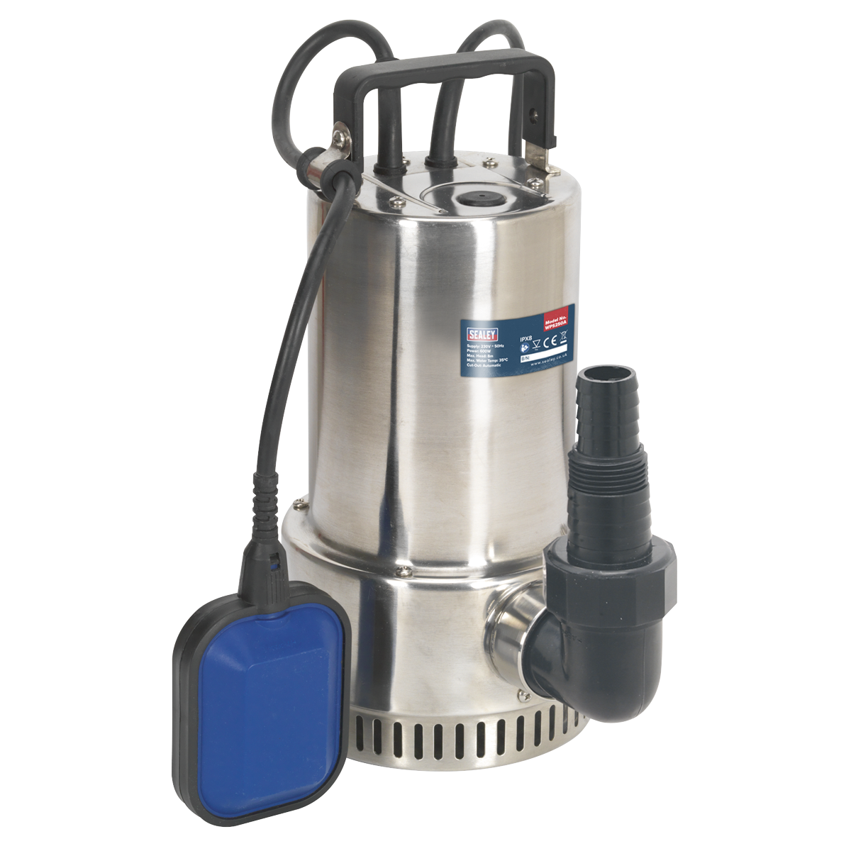 Sealey 250L/min Automatic Stainless Submersible Clean Water Pump WPS250A