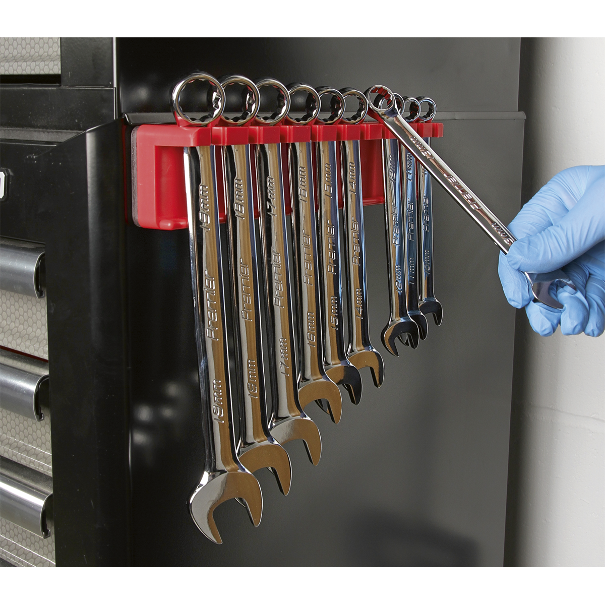 Sealey 10 Spanner Capacity Magnetic Spanner Rack WR06