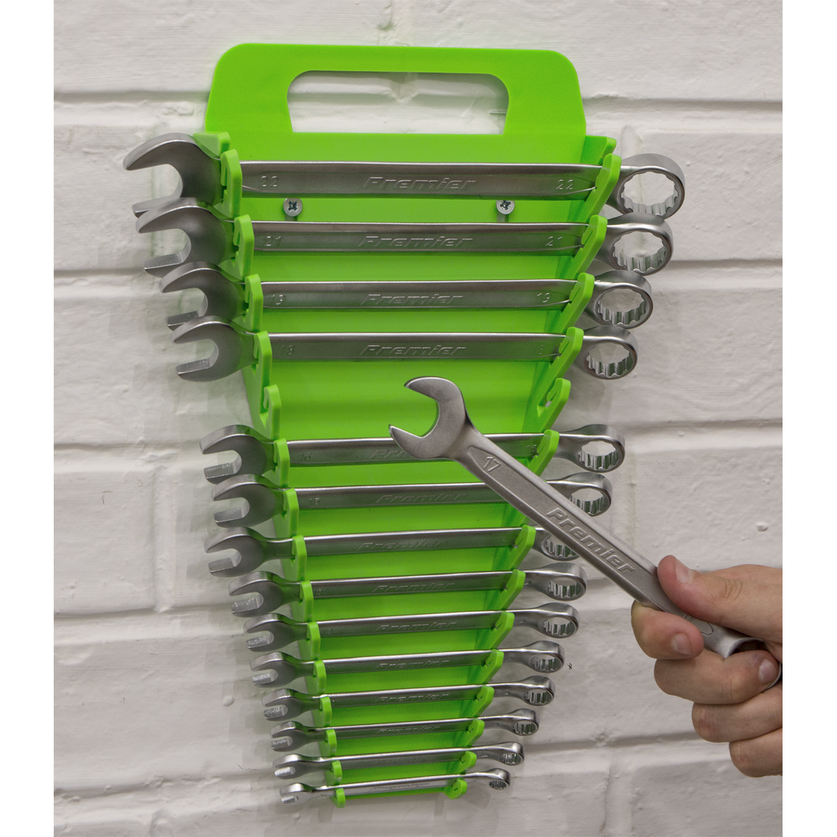 Sealey Spanner Rack Capacity 15 Spanners - Hi-Vis Green WR08HV