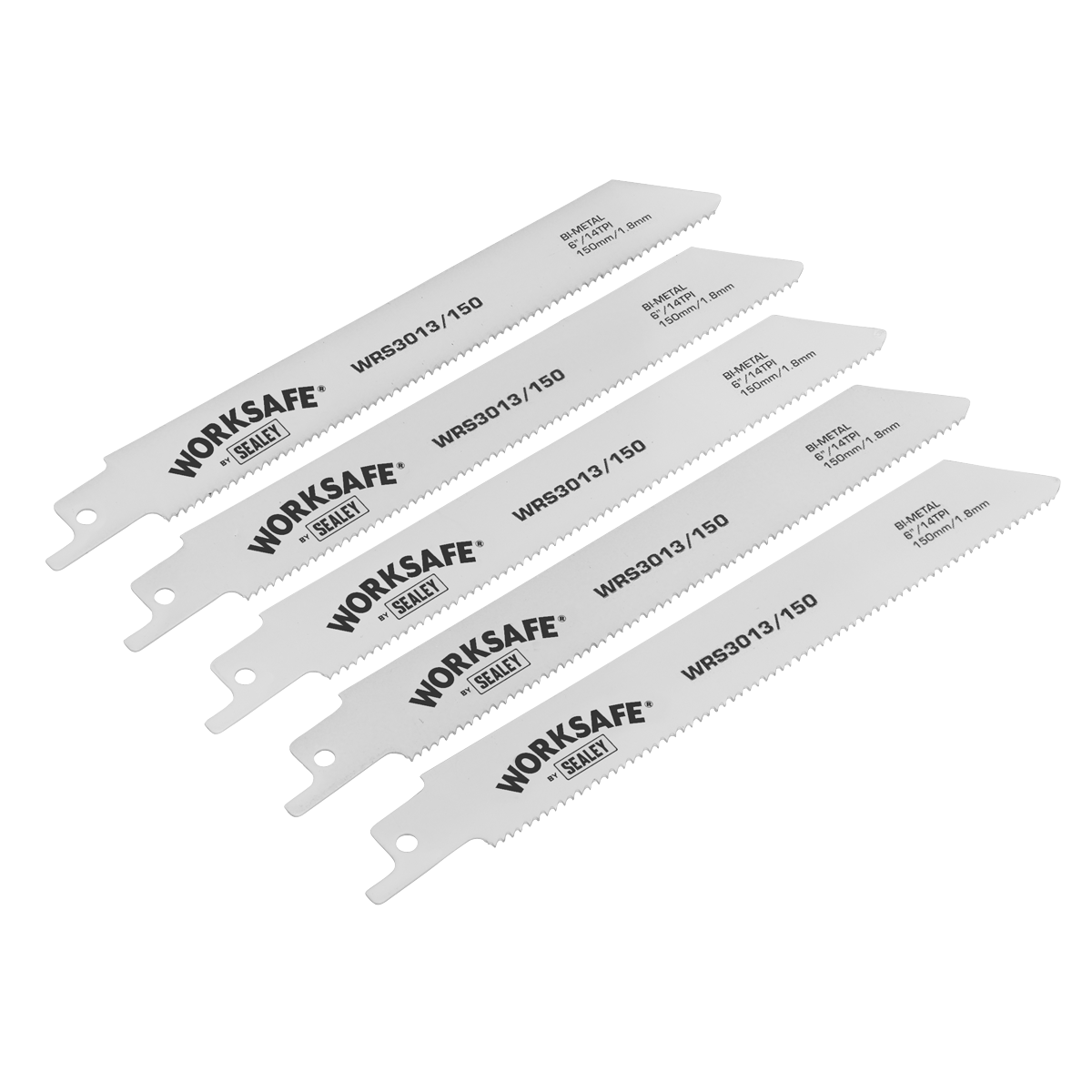 Sealey 150mm 14tpi Reciprocating Saw Blade - Pack of 5 WRS3013/150