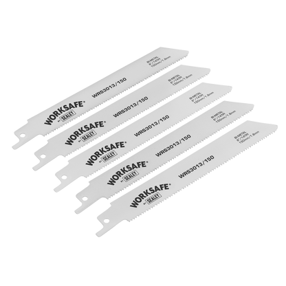Sealey 150mm 14tpi Reciprocating Saw Blade - Pack of 5 WRS3013/150