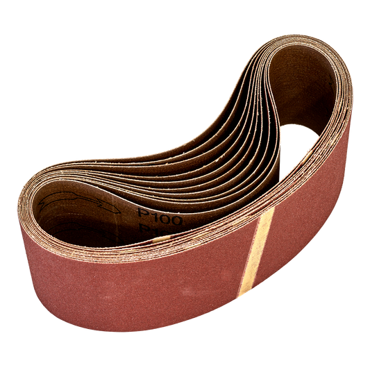 Sealey 75 x 533mm Sanding Belt 100Grit - Pack of 10 WSB53100