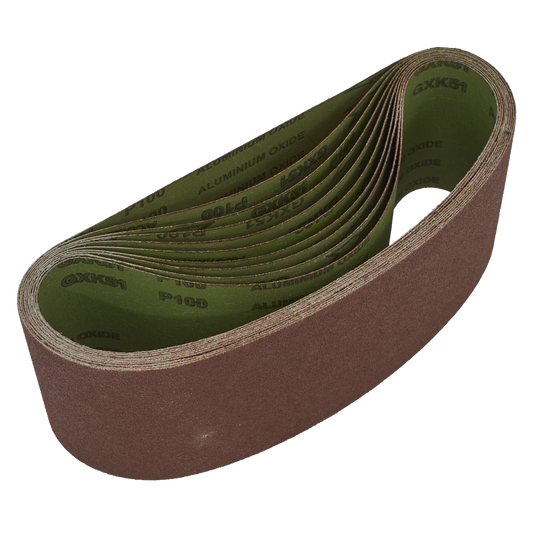 Sealey 100 x 610mm Sanding Belt 100Grit - Pack of 10 WSB61100