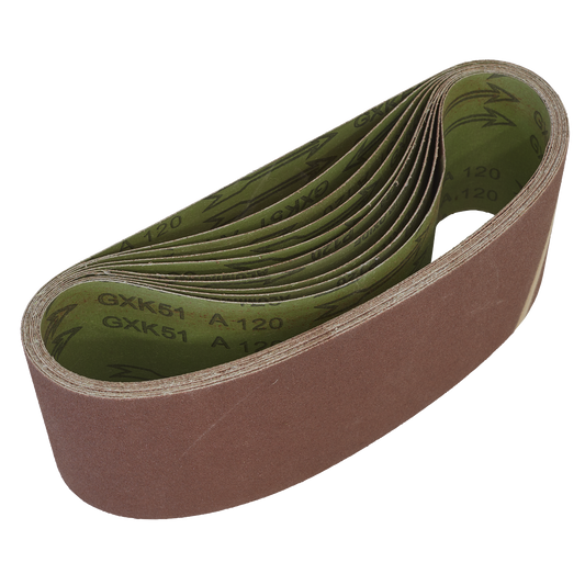 Sealey 100 x 610mm Sanding Belt 120Grit - Pack of 10 WSB61120