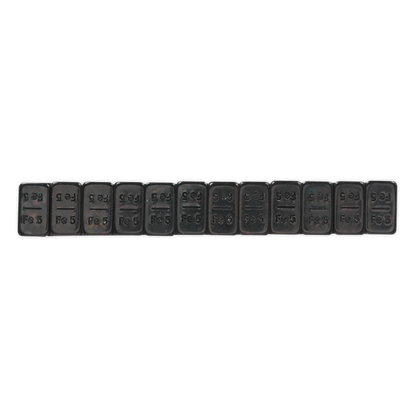 Sealey 5g Adhesive Wheel Weight Strip of 12 - Pack of 50 - Zinc Plated Steel Black WWSA5B