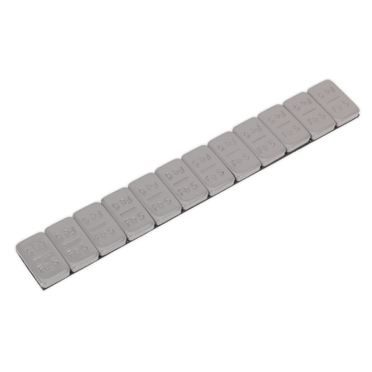 Sealey 5g Adhesive Wheel Weight Strip of 12 - Pack of 100 Zinc Plated Steel Plastic Coated WWSA5PC