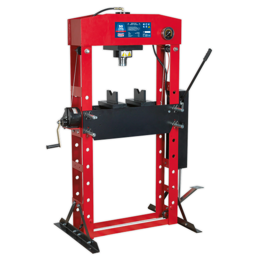 Sealey 50tonne Floor Type Premier Hydraulic Press with Foot Pedal YK50FFP