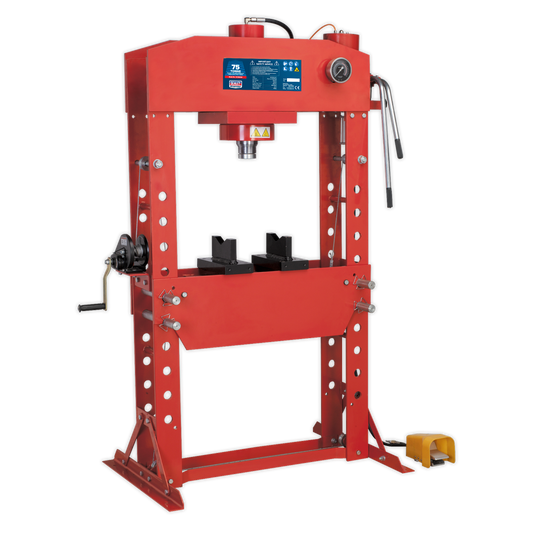 Sealey 75tonne Floor Type Air/Hydraulic Press with Foot Pedal YK759FAH