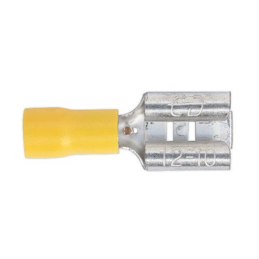 Sealey 9.5mm Yellow Push-On Female Terminal - Pack of 100 YT14