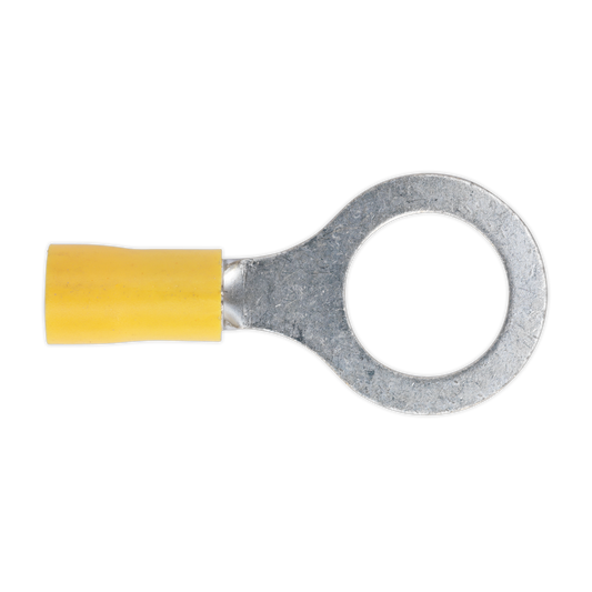 Sealey Ø13mm (1/2") Yellow Easy-Entry Ring Terminal - Pack of 100 YT17