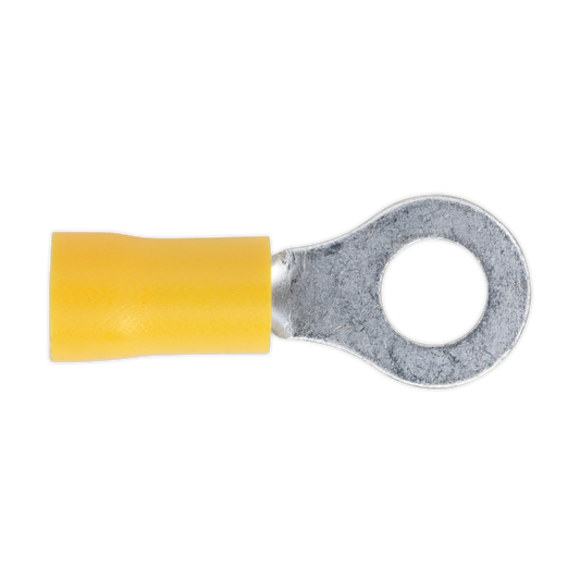Sealey Ø6.4mm (1/4") Yellow Easy-Entry Ring Terminal - Pack of 100 YT19