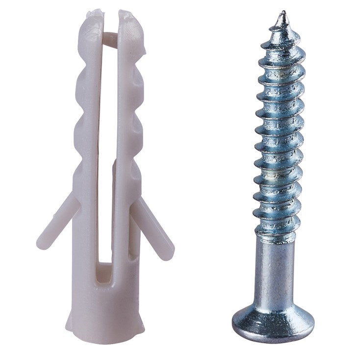 Amtech 3.5mm x 25mm WOOD SCREW (12PC) WITH WALL PLUG 5# (12PC) Z0300