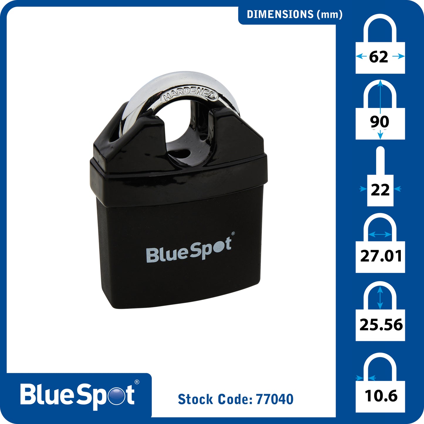BlueSpot 65mm High Security Padlock 77040
