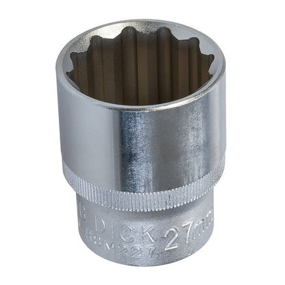 King Dick Socket 1/2" SD 12pt Metric 27mm