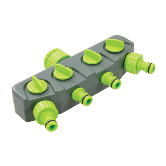 Silverline 4-Way Tap Connector 3/4" & 1/2" Male