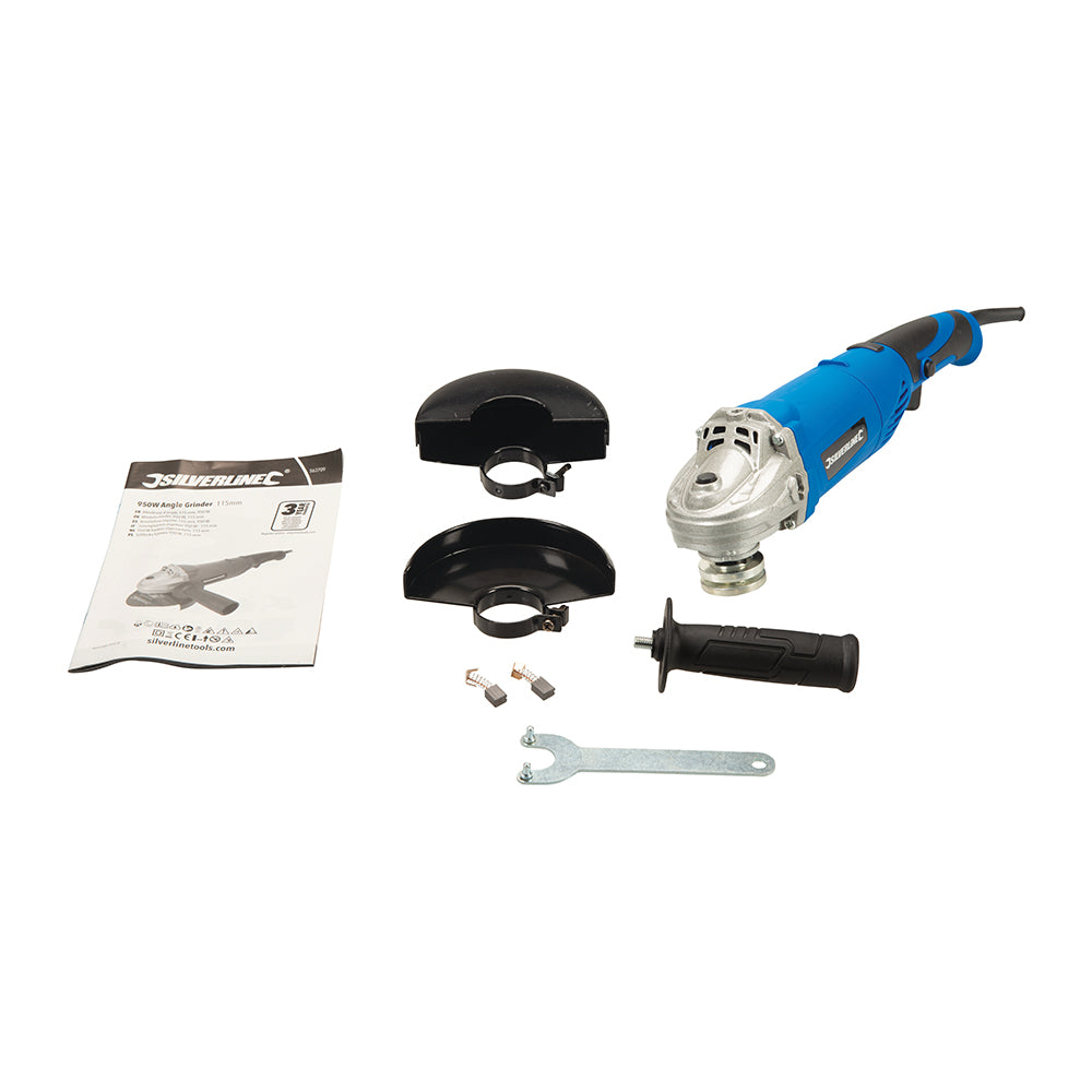 Silverline SILVERLINE 115MM ANGLE GRINDER - EU 950W EU