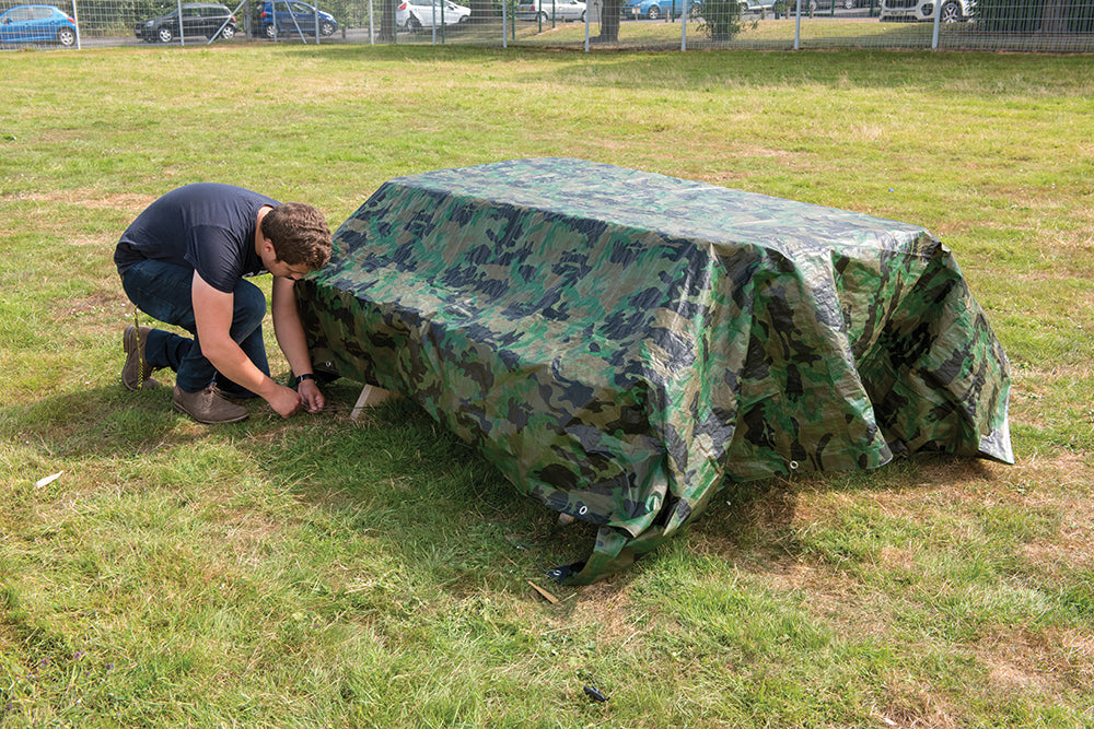 Silverline Camouflage Tarpaulin Cut 2.4 x 3m / Actual 2.3 x 2.85m