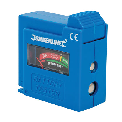 Silverline Compact Battery Tester AAA / AA / C / D / 9V / LR1 / A23 / button cells