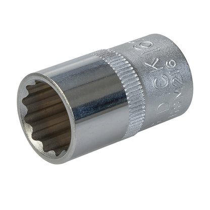King Dick Socket 1/2" SD 12pt Metric 16mm