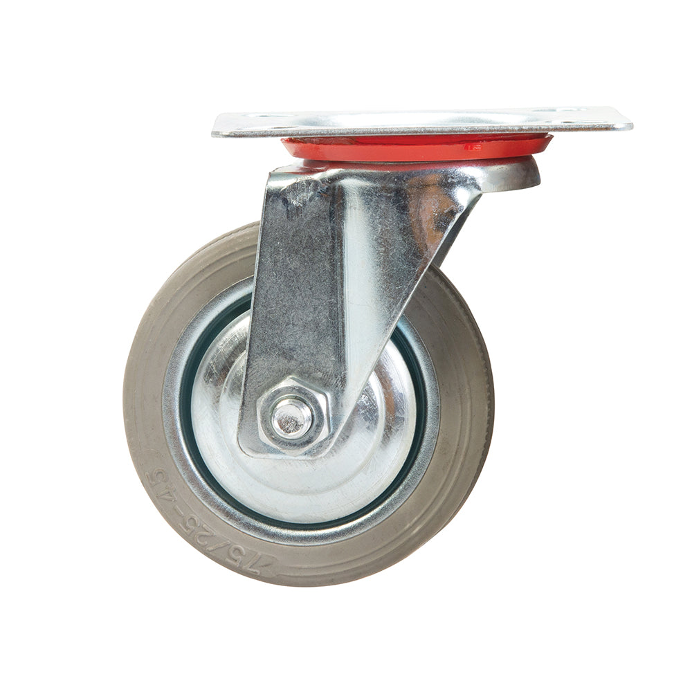 Fixman Swivel Rubber Castor 75mm 50kg