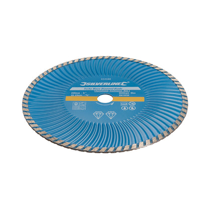 Silverline Turbo Wave Diamond Blade 230 x 22.23mm Castellated Continuous Rim