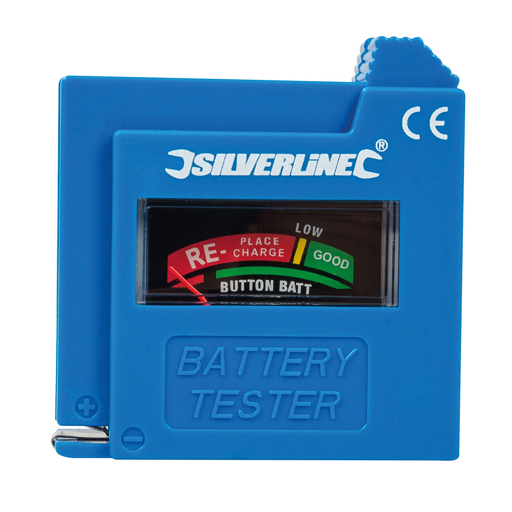 Silverline Compact Battery Tester AAA / AA / C / D / 9V / LR1 / A23 / button cells