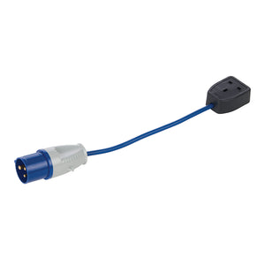 Powermaster 16A-13A Fly Lead Converter 16A Plug to 13A Socket
