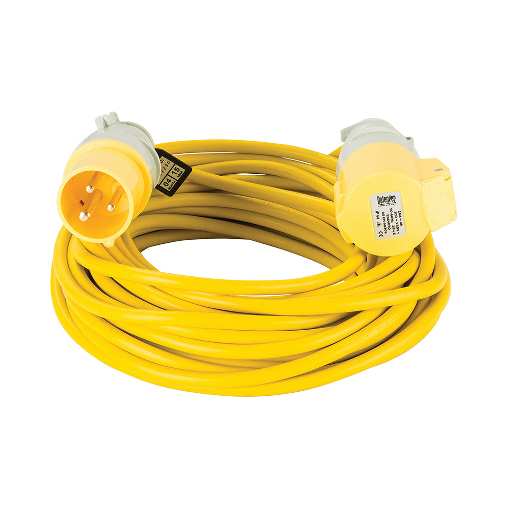 Defender Extension Lead Yellow 1.5mm2 16A 14m 110V