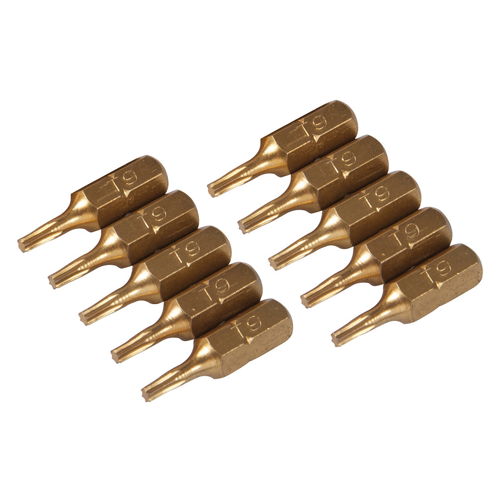 Silverline T9 Gold Screwdriver Bits 10pk T9