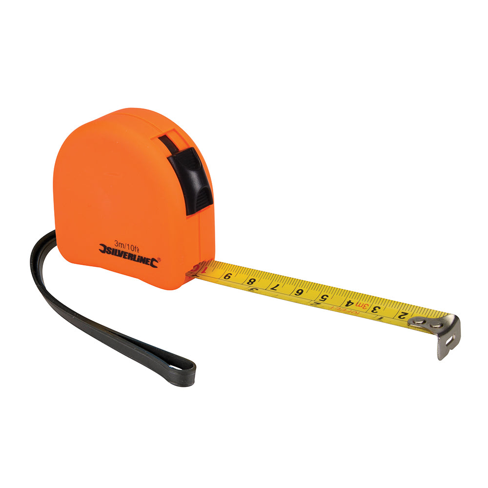 Silverline Hi-Vis Contour Tape 3m / 10ft x 16mm