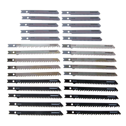 Silverline Jigsaw Blade Set Universal Fitting 30pce 30pce Wood/Metal