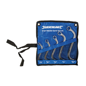 Silverline S-Type Obstruction Spanner Set 5pce 10 - 19mm