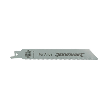 Silverline Recip Saw Blades for Alloy 5pk HCS - 18tpi - 150mm