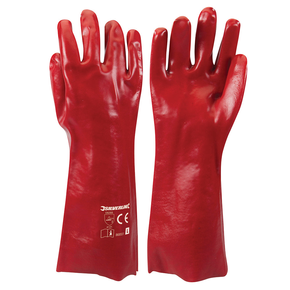 Silverline Red PVC Gauntlets L 9