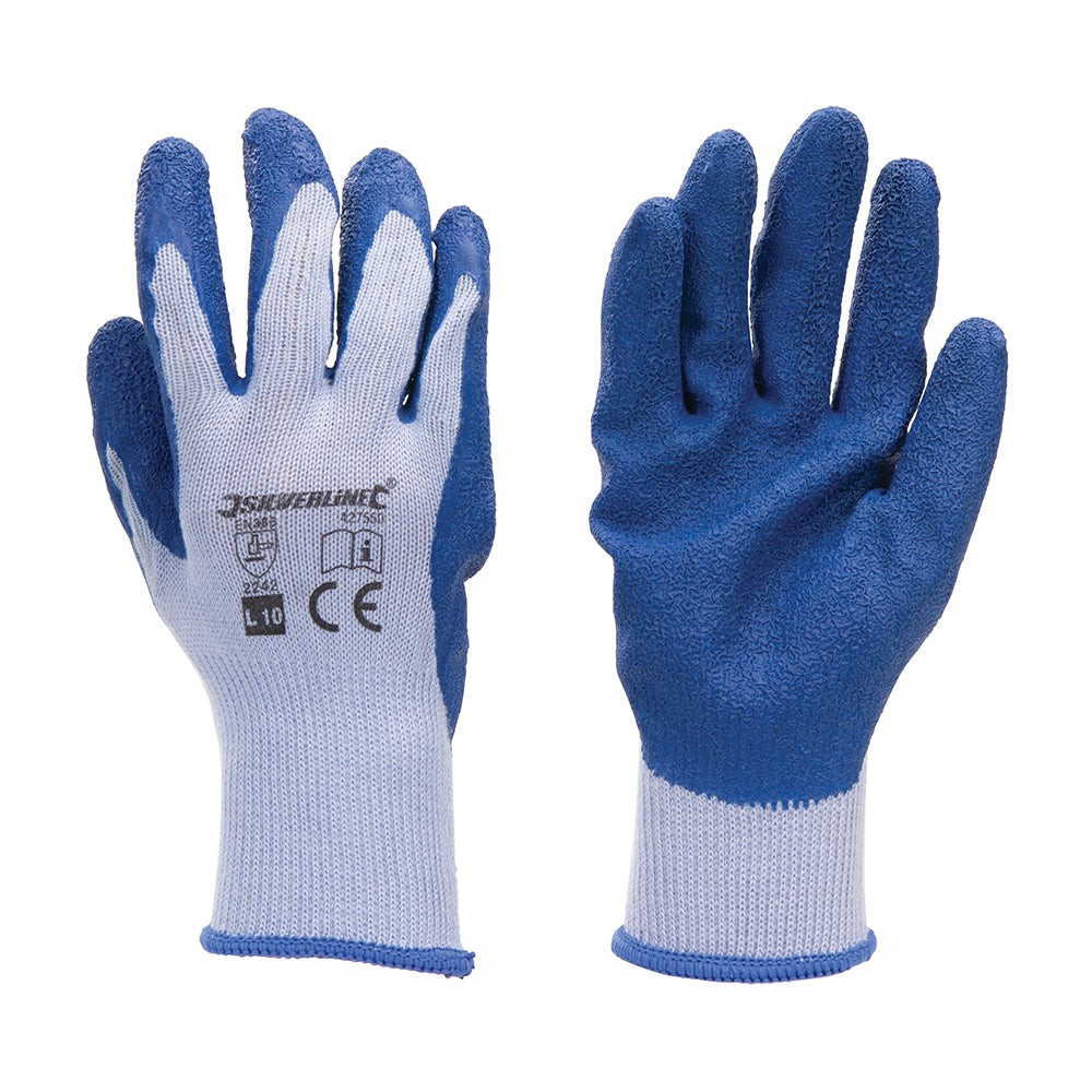 Silverline Latex Builders Gloves L 9