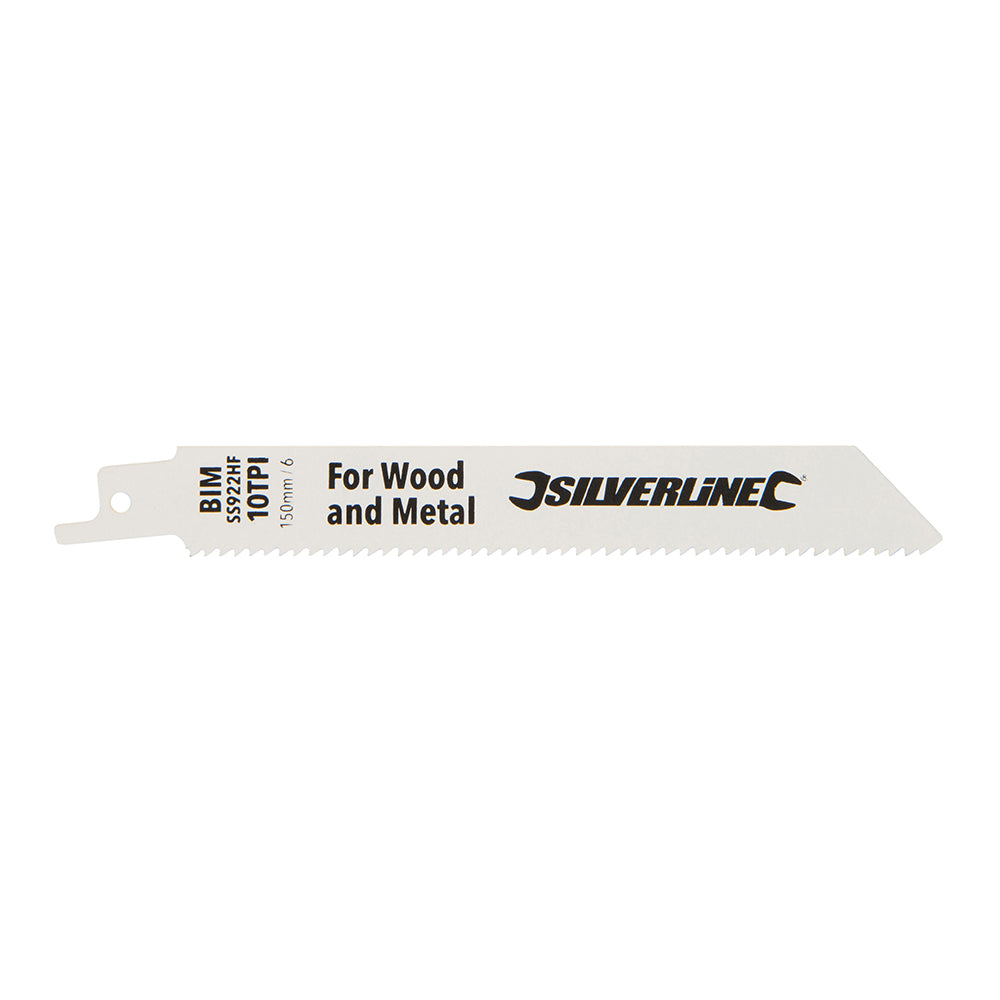 Silverline Recip Saw Blades for Demolition 5pk Bi-Metal - 10tpi - 150mm