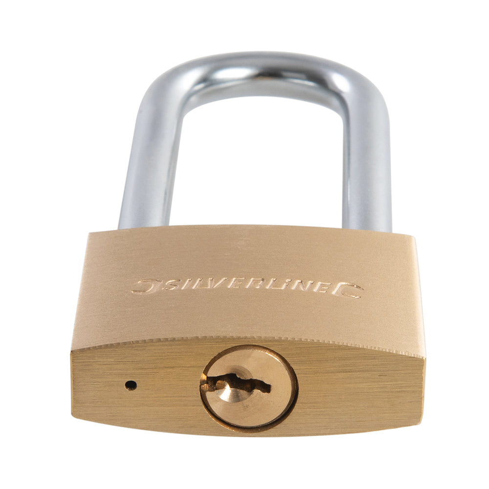 Silverline Brass Padlock Long Shackle 50mm