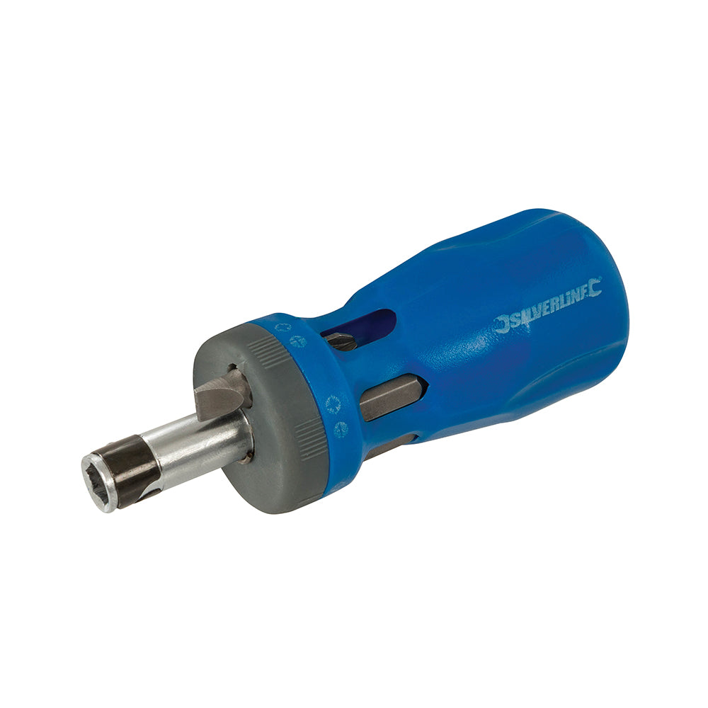 Silverline 12-in-1 Stubby Ratchet Screwdriver Display Box 12pce