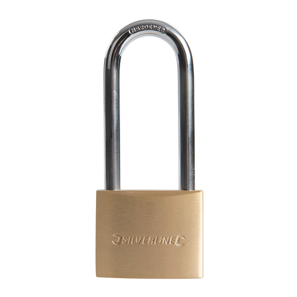 Silverline Brass Padlock Long Shackle 50mm