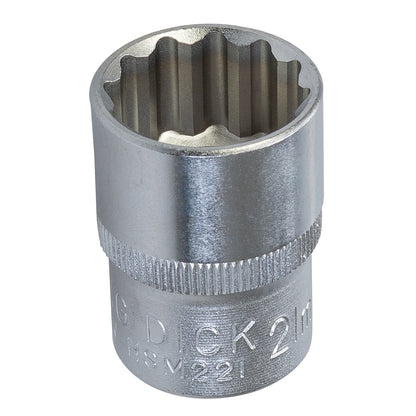 King Dick Socket 1/2" SD 12pt Metric 21mm